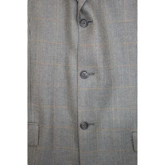Vintage Claiborne For The Bon Mens 42L Houndstooth Wool Blazer Career Preppy